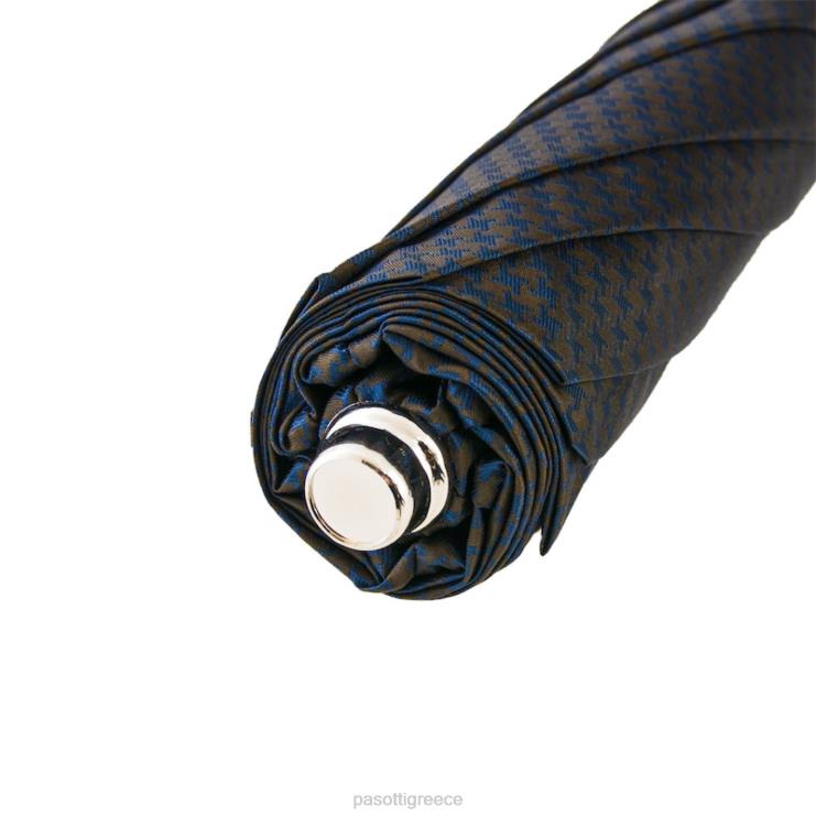 ομπρέλα | PASOTTI 64 52682-3 s - καφέ  navy πτυσσόμενη ομπρέλα με δέρμα στρουθοκαμήλου 2N6B8188 άνδρες